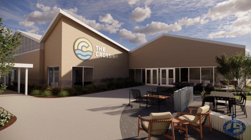 Planned upgrades to the sanctuary at The Crossing include more seating in an expanded balcony and on the ground level to increase capacity to more than 600 people. RENDERINGS COURTESY OF THE CROSSING